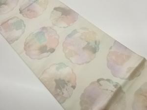 変わり丸文に抽象模様織出し袋帯